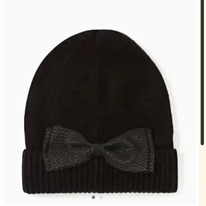 Kate Spade Black Bow Beanie NEW
